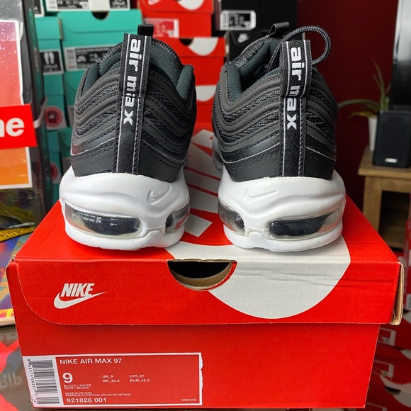 🆕 - Nike Air Max 97 - Black / White - Mens Size 9 - Picture 4 of 8